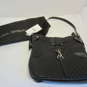 VIA SPIGA black small tote purse handbag NWT $225
